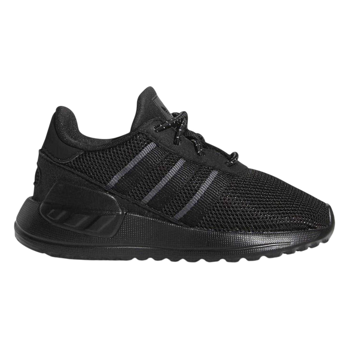 Black-Grey - Front - Adidas Baby 3 Stripes Mesh Ortholite Trainers