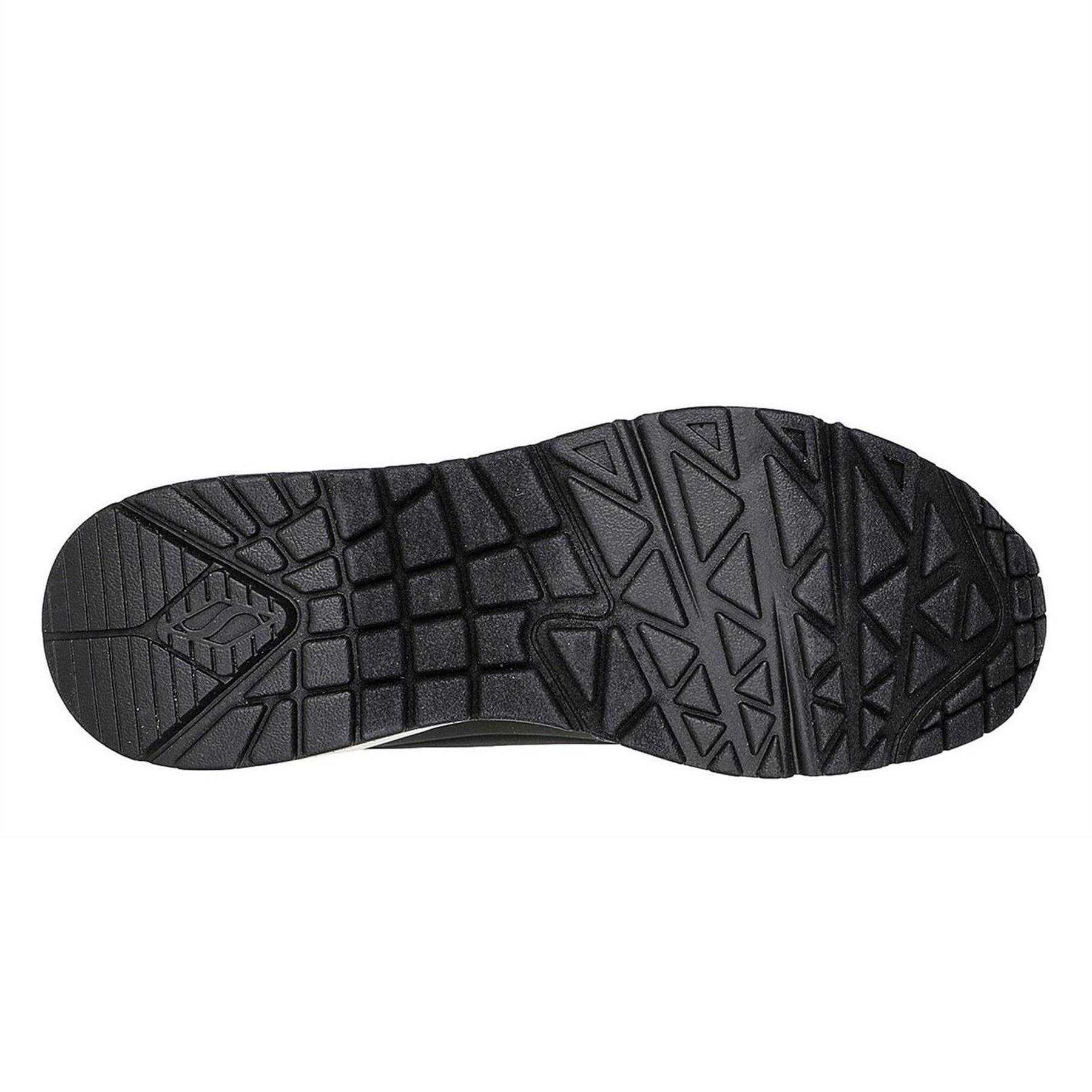 Black-Metallic - Lifestyle - Skechers Womens-Ladies Uno Stand On Air Wedge Trainers