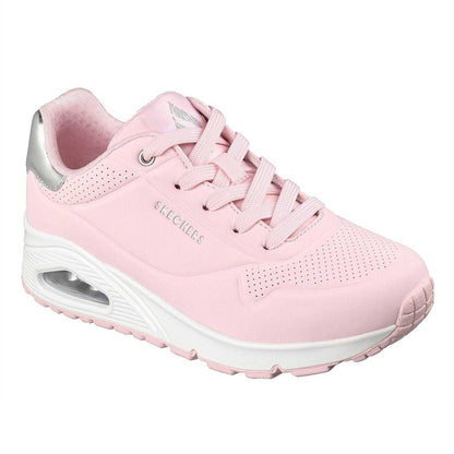 Pink - Front - Skechers Womens-Ladies Uno Stand On Air Wedge Trainers
