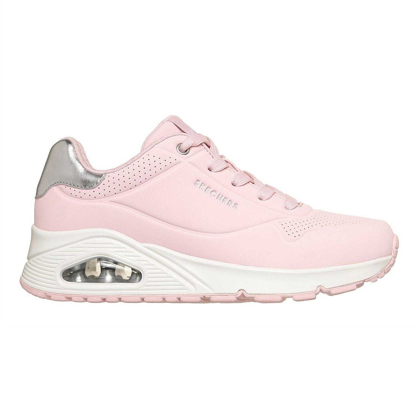 Pink-Metallic - Front - Skechers Womens-Ladies Uno Stand On Air Wedge Trainers