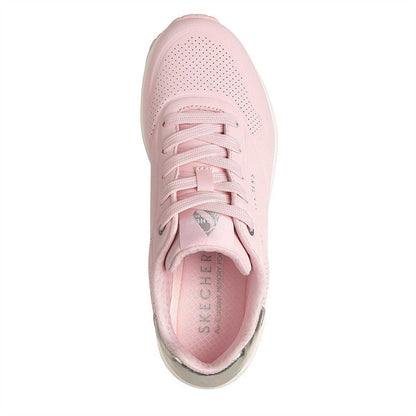 Pink-Metallic - Side - Skechers Womens-Ladies Uno Stand On Air Wedge Trainers