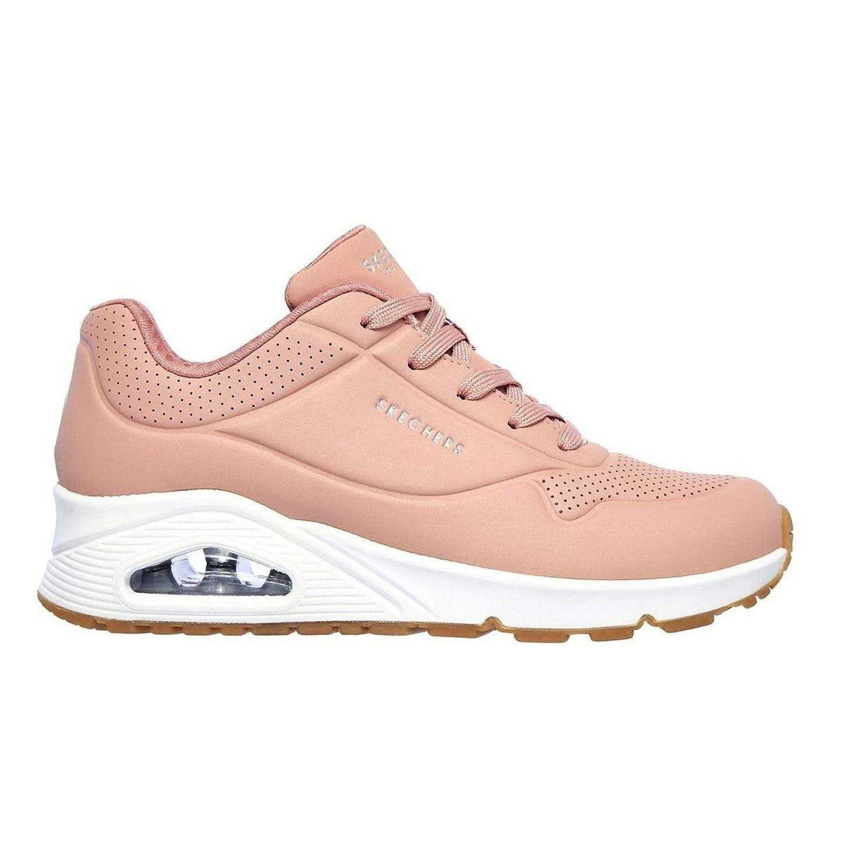 Rose - Front - Skechers Womens-Ladies Uno Stand On Air Wedge Trainers
