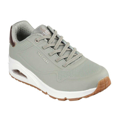 Sage - Front - Skechers Womens-Ladies Uno Stand On Air Wedge Trainers