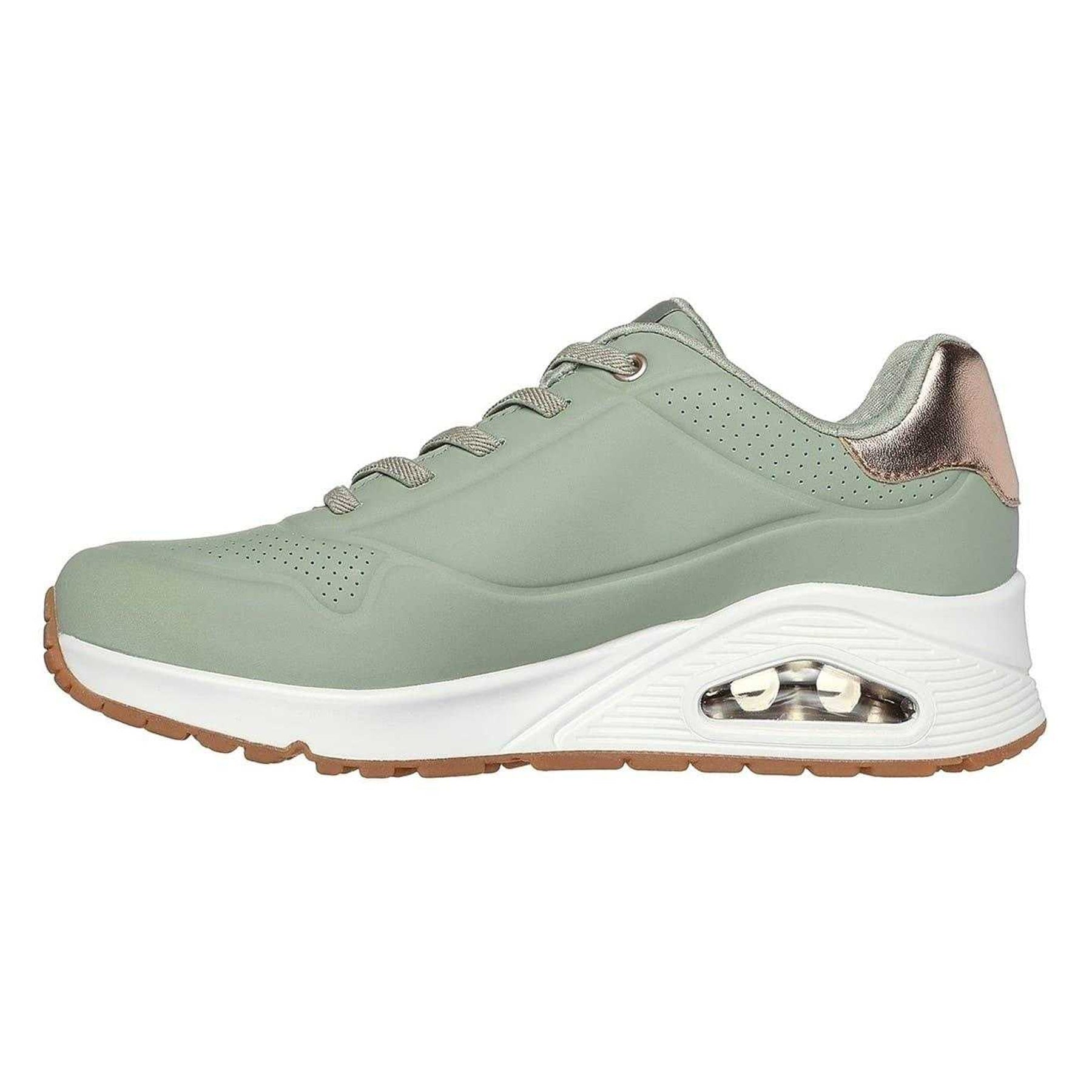 Sage - Back - Skechers Womens-Ladies Uno Stand On Air Wedge Trainers