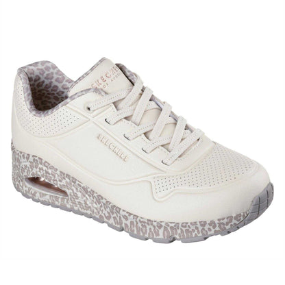 White - Front - Skechers Womens-Ladies Uno Stand On Air Wedge Trainers