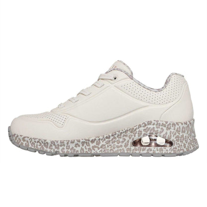 White - Back - Skechers Womens-Ladies Uno Stand On Air Wedge Trainers