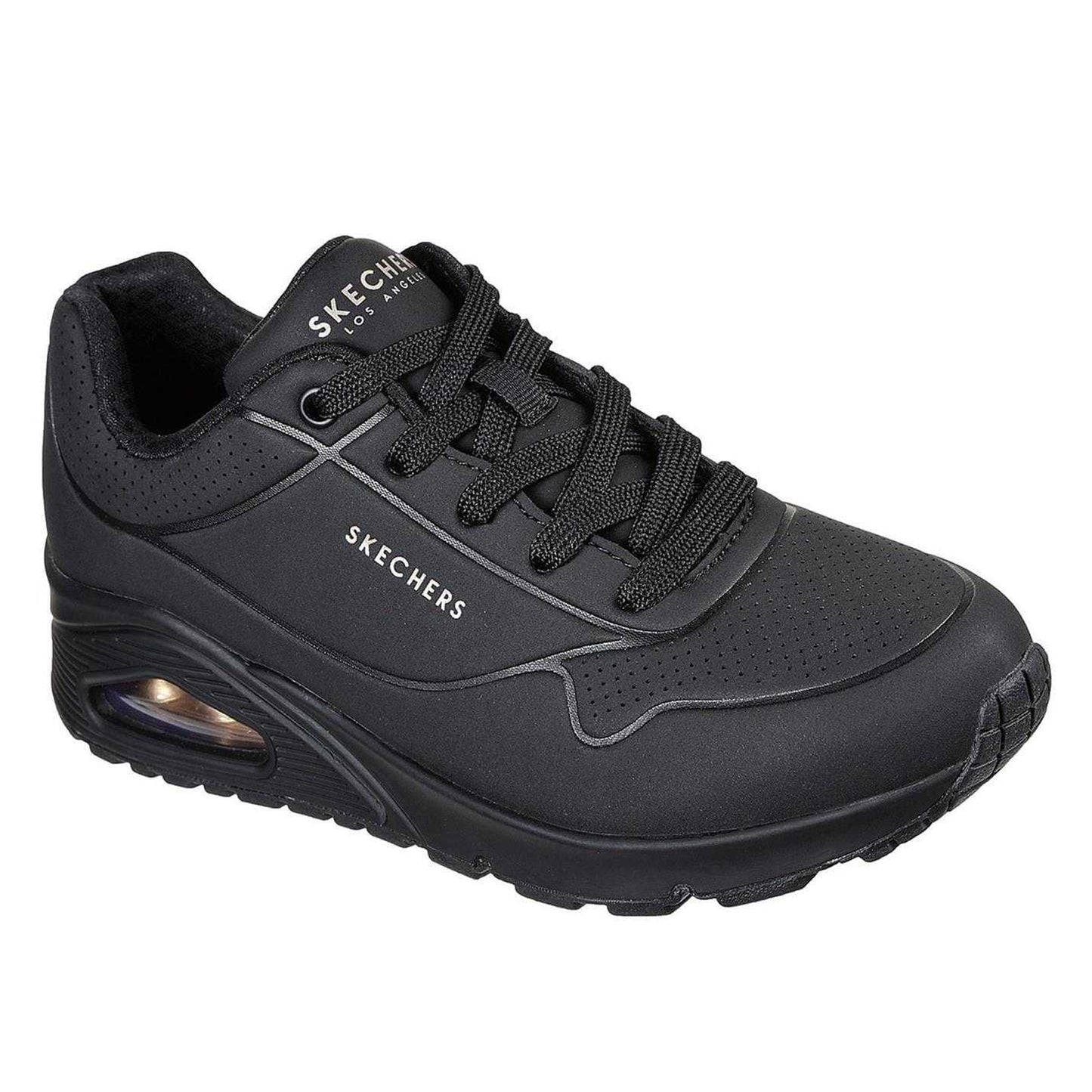 Black - Front - Skechers Womens-Ladies Uno Stand On Air Wedge Trainers
