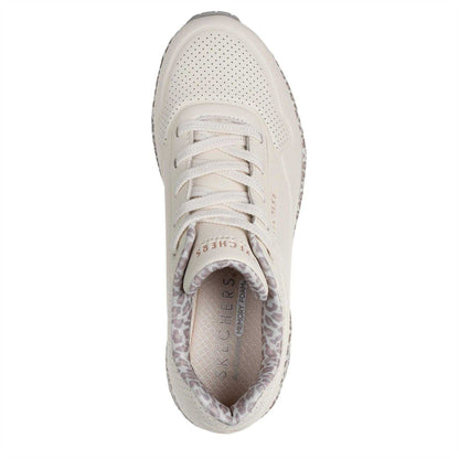 White - Lifestyle - Skechers Womens-Ladies Uno Stand On Air Wedge Trainers