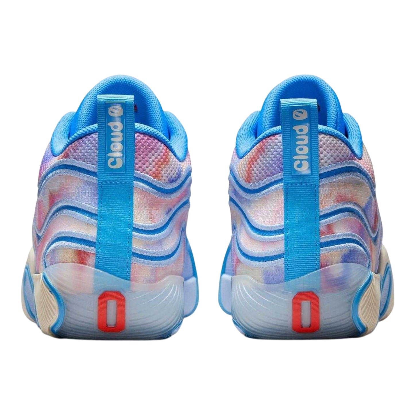 Blue-Ivory Tie Dye - Back - Air Mens Tie Dye Basketball Shoes