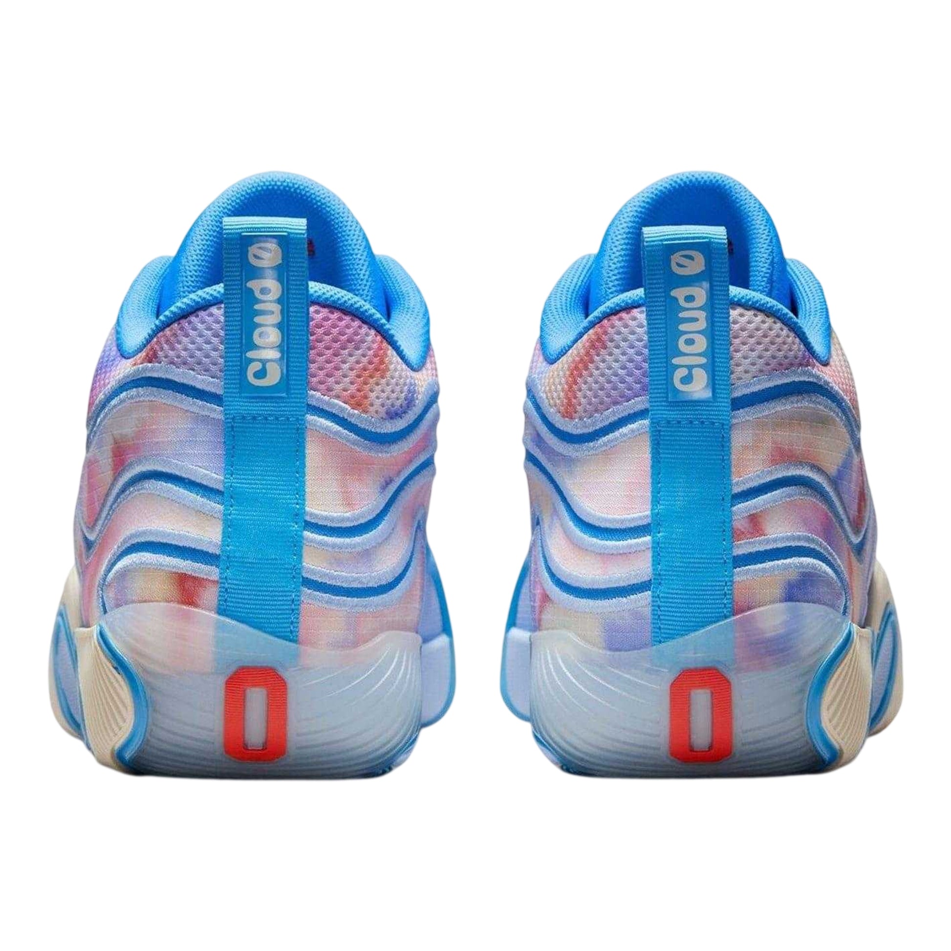 Blue-Ivory Tie Dye - Back - Air Mens Tie Dye Basketball Shoes