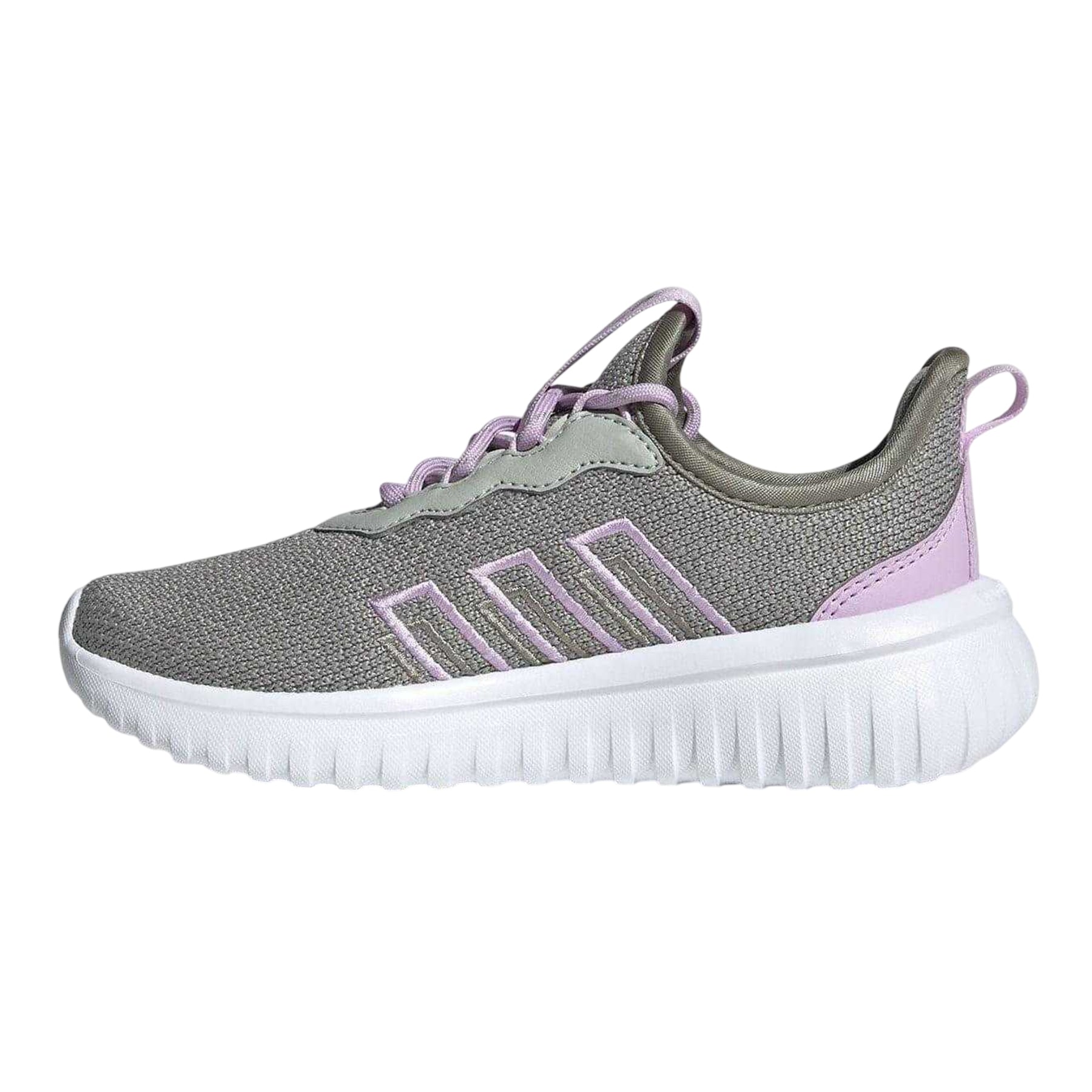 Grey-Lilac - Side - Adidas Childrens-Kids Kaptir 4.0 Low Cut Trainers