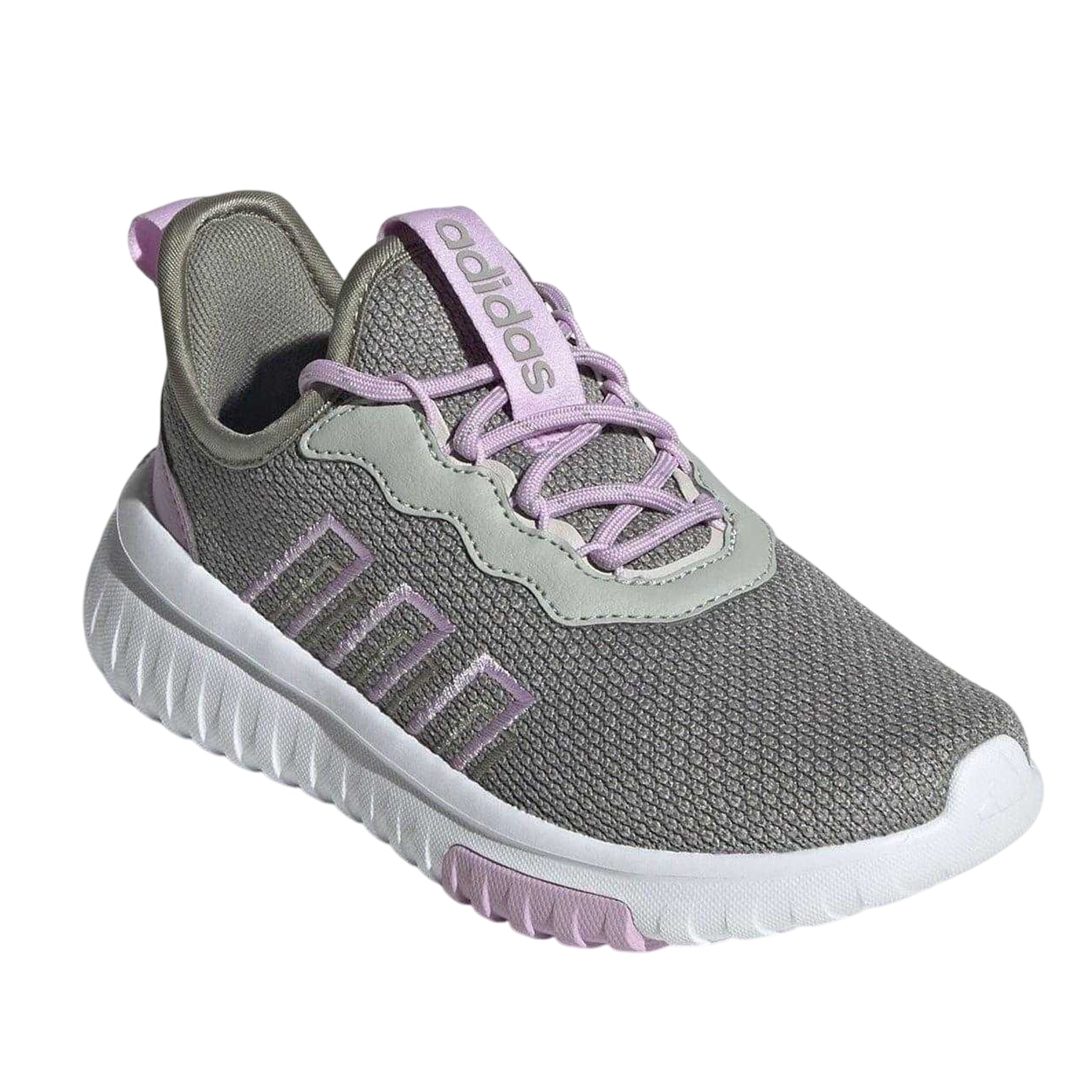 Grey-Lilac - Front - Adidas Childrens-Kids Kaptir 4.0 Low Cut Trainers