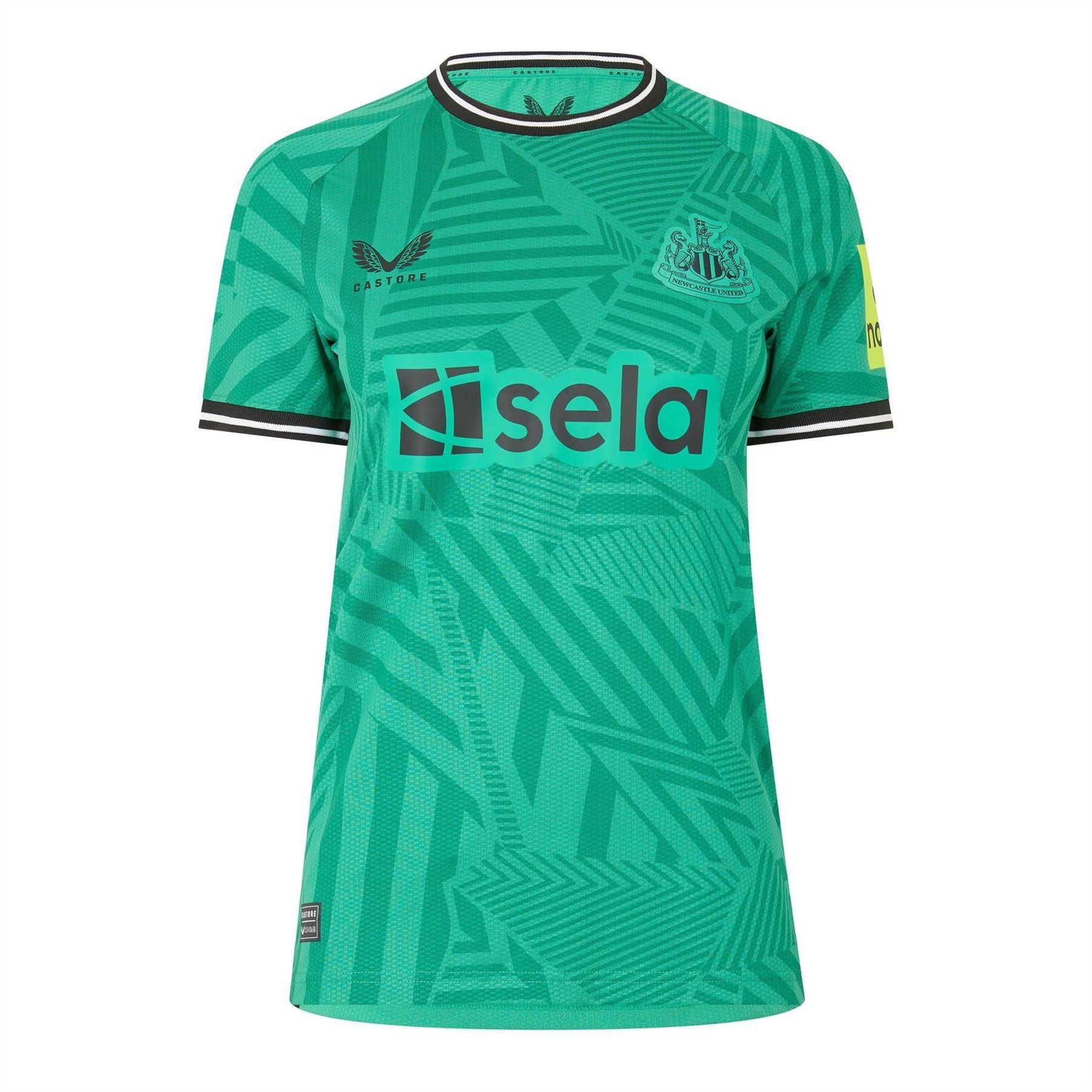 Golf Green-Caviar - Front - Castore Womens-Ladies 2023-2024 Newcastle United FC Away Jersey