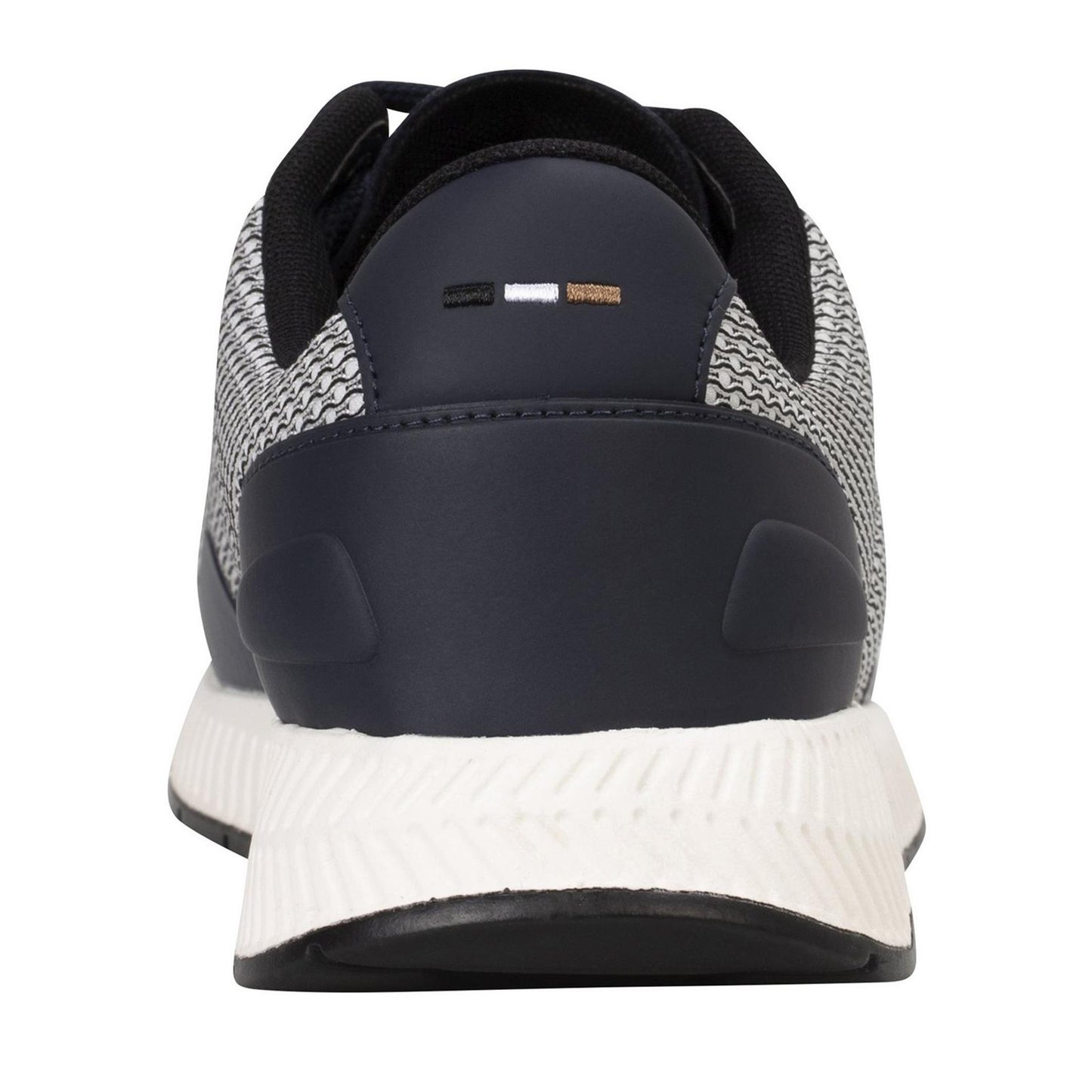 Navy Blue-White - Back - Boss Mens Titanium Mesh Low Trainers