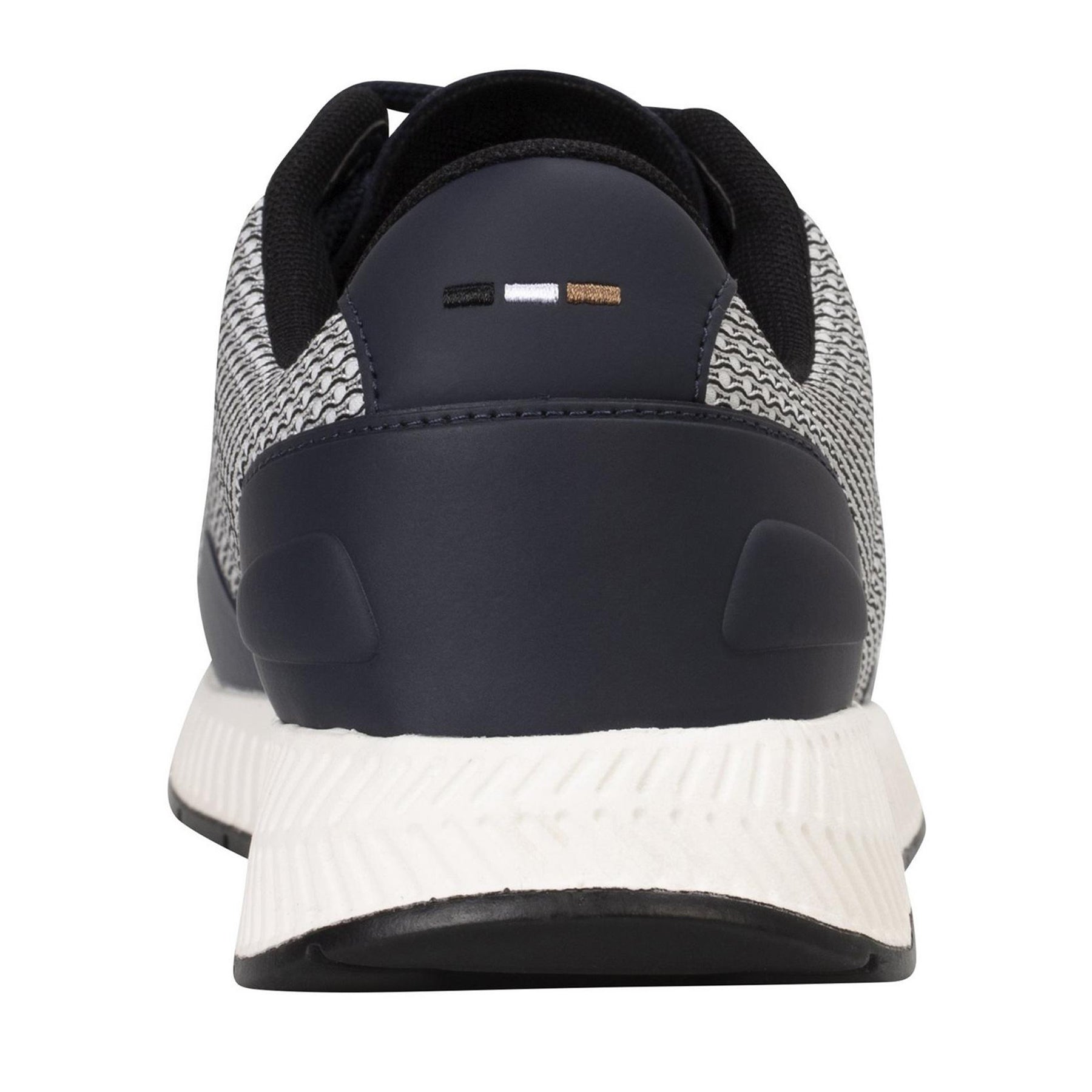 Navy Blue-White - Back - Boss Mens Titanium Mesh Low Trainers