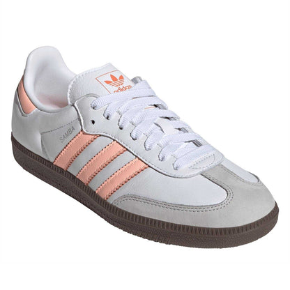 White - Front - Adidas Womens-Ladies Samba OG Leather Trainers