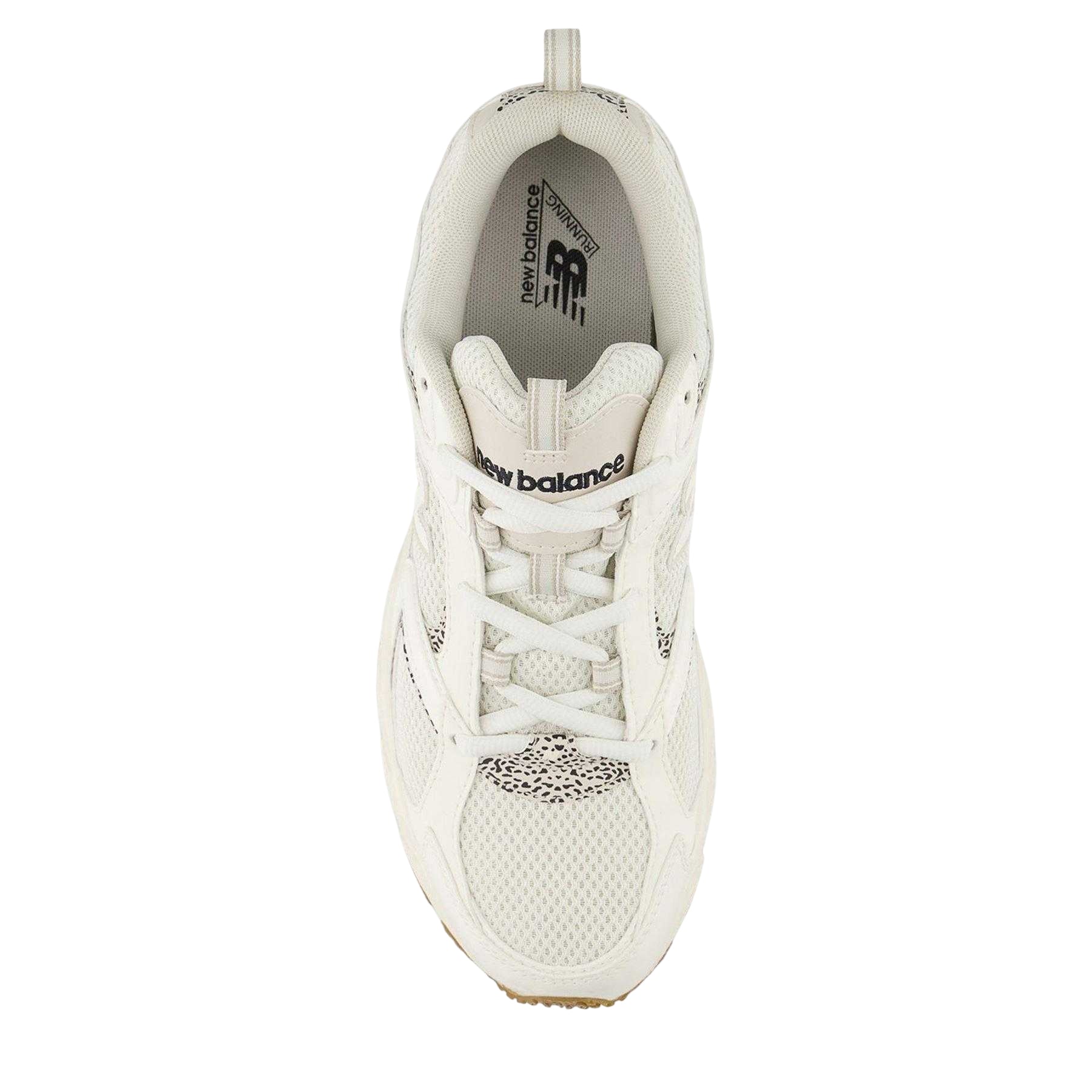 White - Side - New Balance Womens-Ladies 408 V1 Animal Print Mesh Trainers