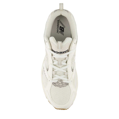 White - Side - New Balance Womens-Ladies 408 V1 Animal Print Mesh Trainers