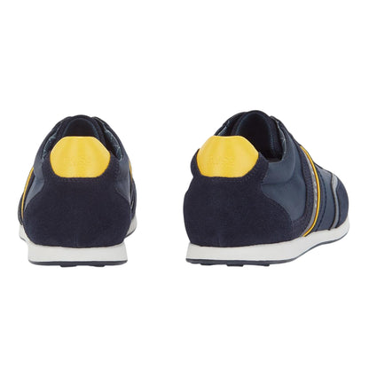 Navy - Back - Boss Mens Stiven Suede Trainers