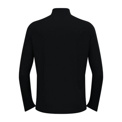 Black - Back - Odlo Mens Essentials Quarter Zip Fleece Top
