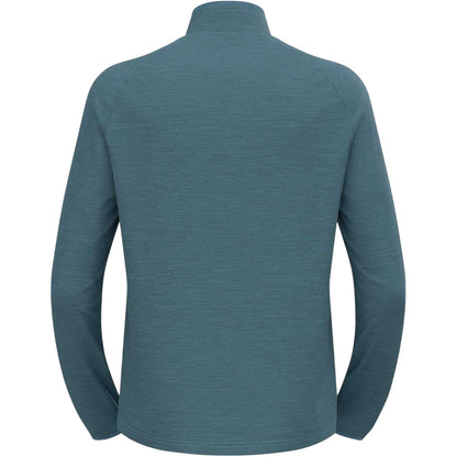 Blue - Back - Odlo Mens Essentials Quarter Zip Fleece Top
