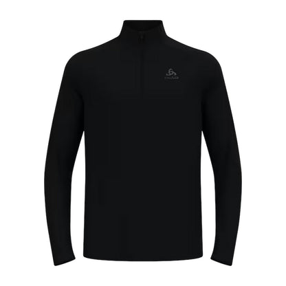 Black - Front - Odlo Mens Essentials Quarter Zip Fleece Top