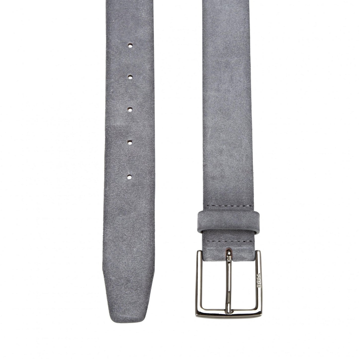 Grey - Back - Hugo Boss Mens Rummi Suede Belt