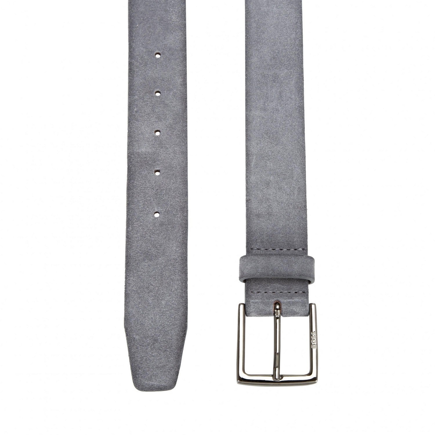 Grey - Back - Hugo Boss Mens Rummi Suede Belt