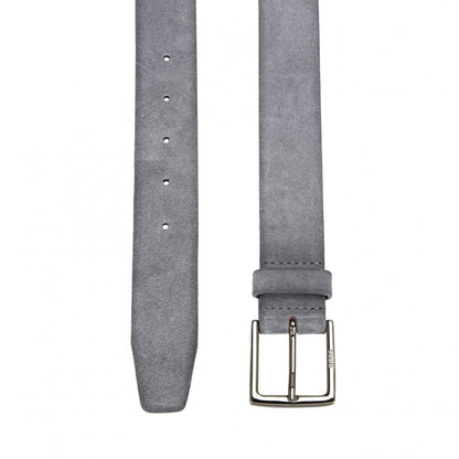 Grey - Back - Hugo Boss Mens Rummi Suede Belt