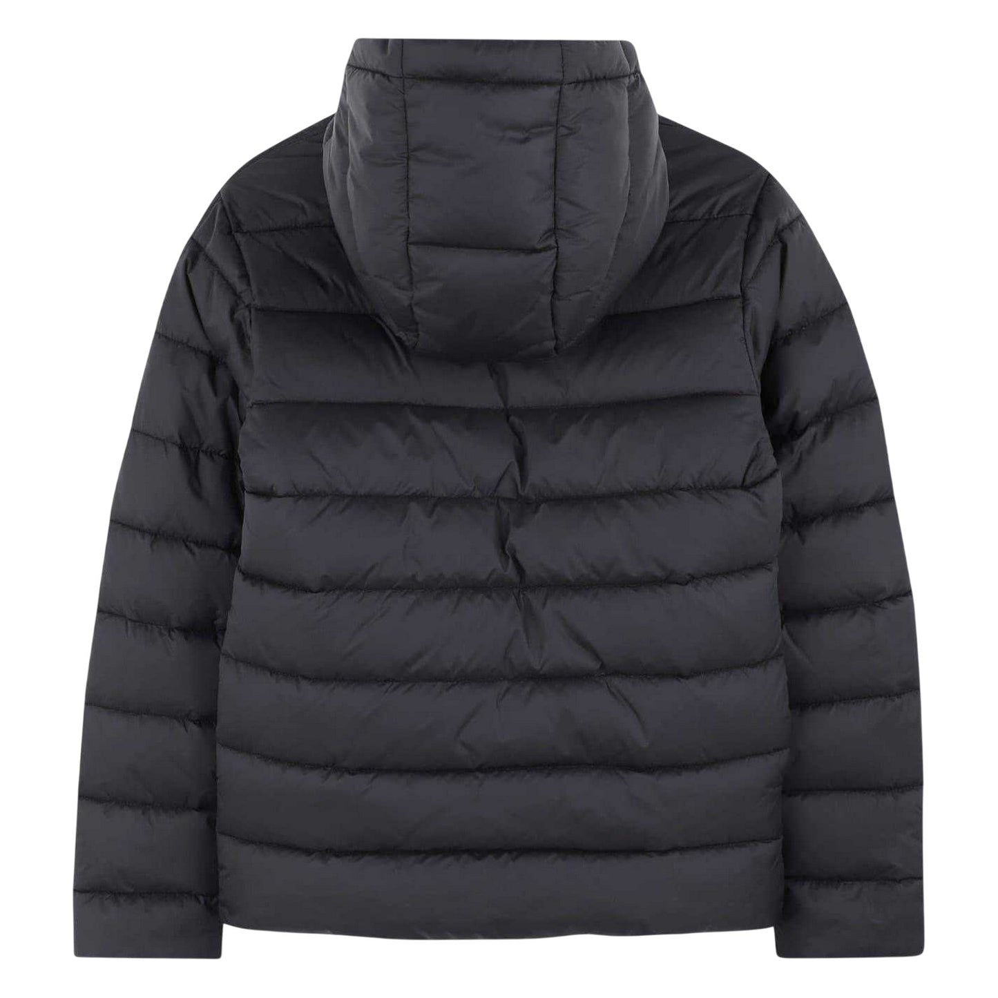 Black - Back - Boss Childrens-Kids Horizontal Stripe Hooded Regular Puffer Jacket