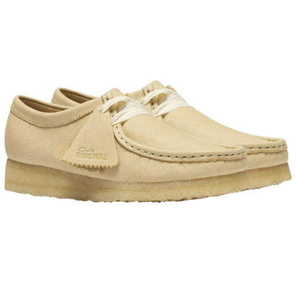 Pale Yellow - Front - Clarks Originals Womens-Ladies Wallabee Leather Moccasins