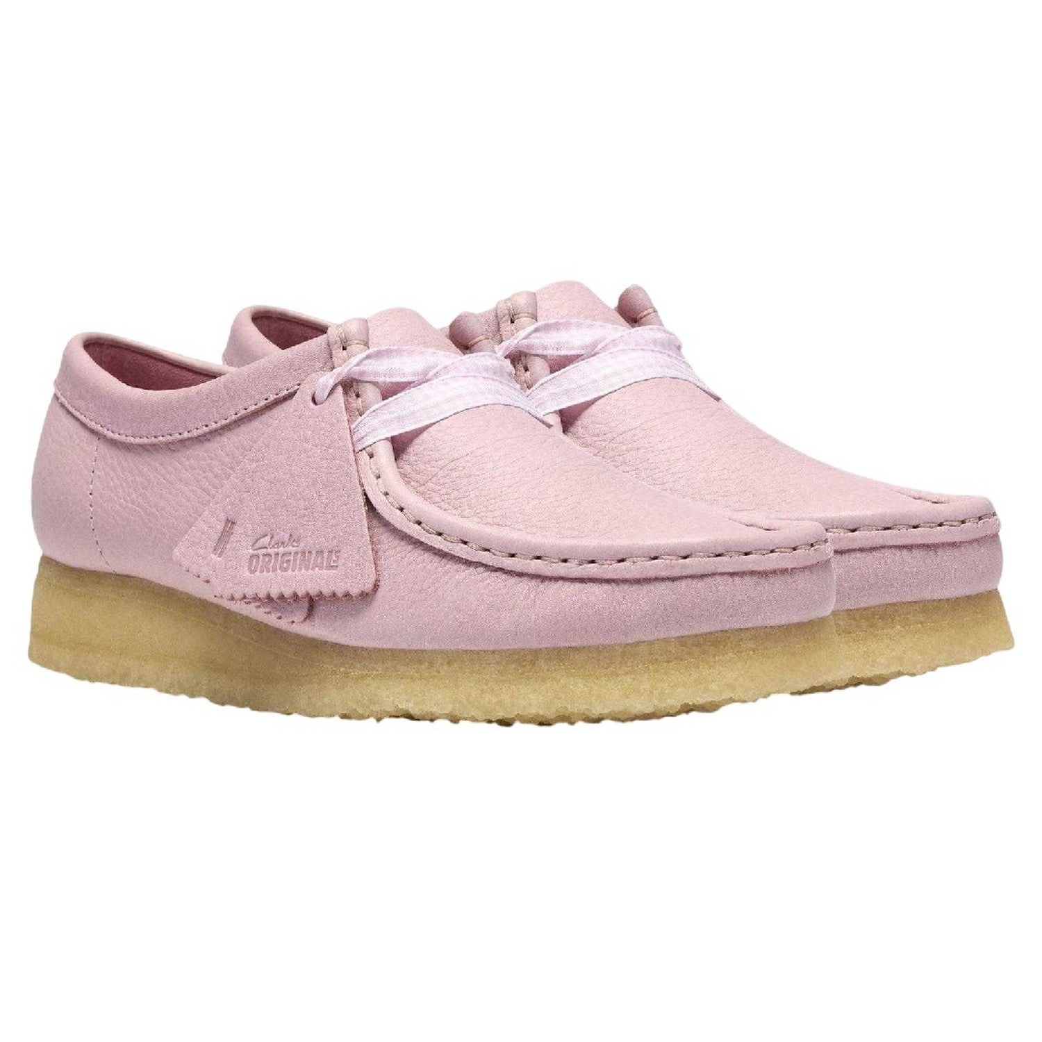 Baby Pink - Front - Clarks Originals Womens-Ladies Wallabee Leather Moccasins