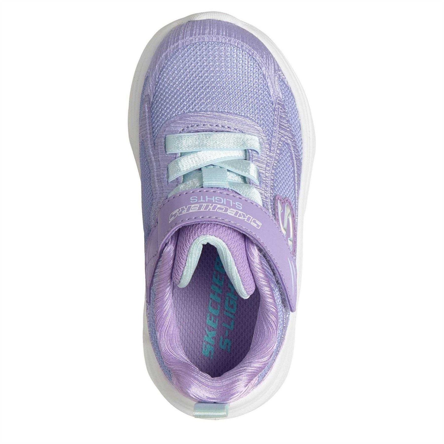 Lavender-Aqua - Lifestyle - Skechers Toddler Light Up Relaxed Fit Trainers