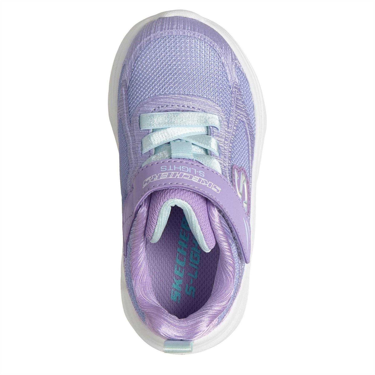 Lavender-Aqua - Lifestyle - Skechers Toddler Light Up Relaxed Fit Trainers