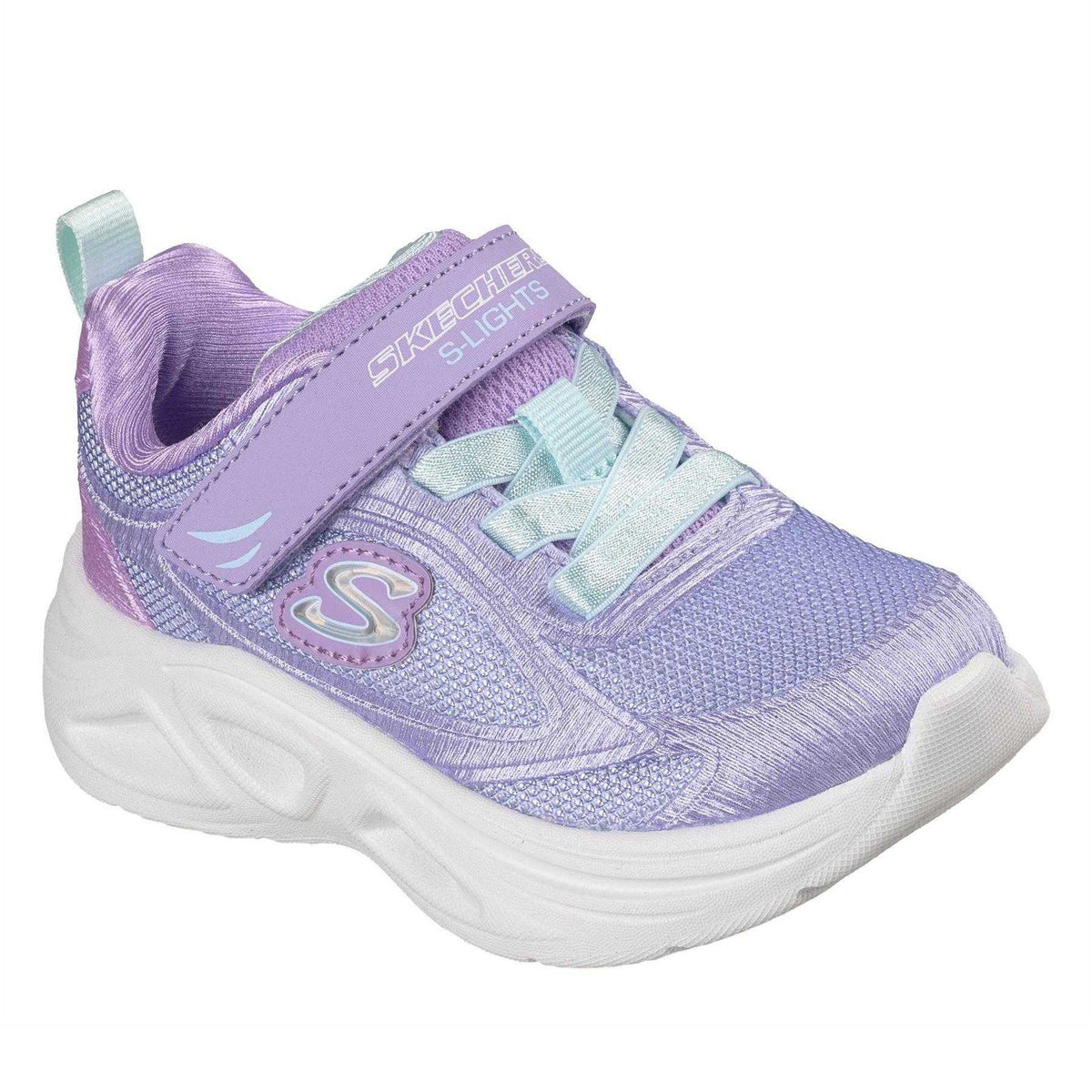 Lavender-Aqua - Front - Skechers Toddler Light Up Relaxed Fit Trainers
