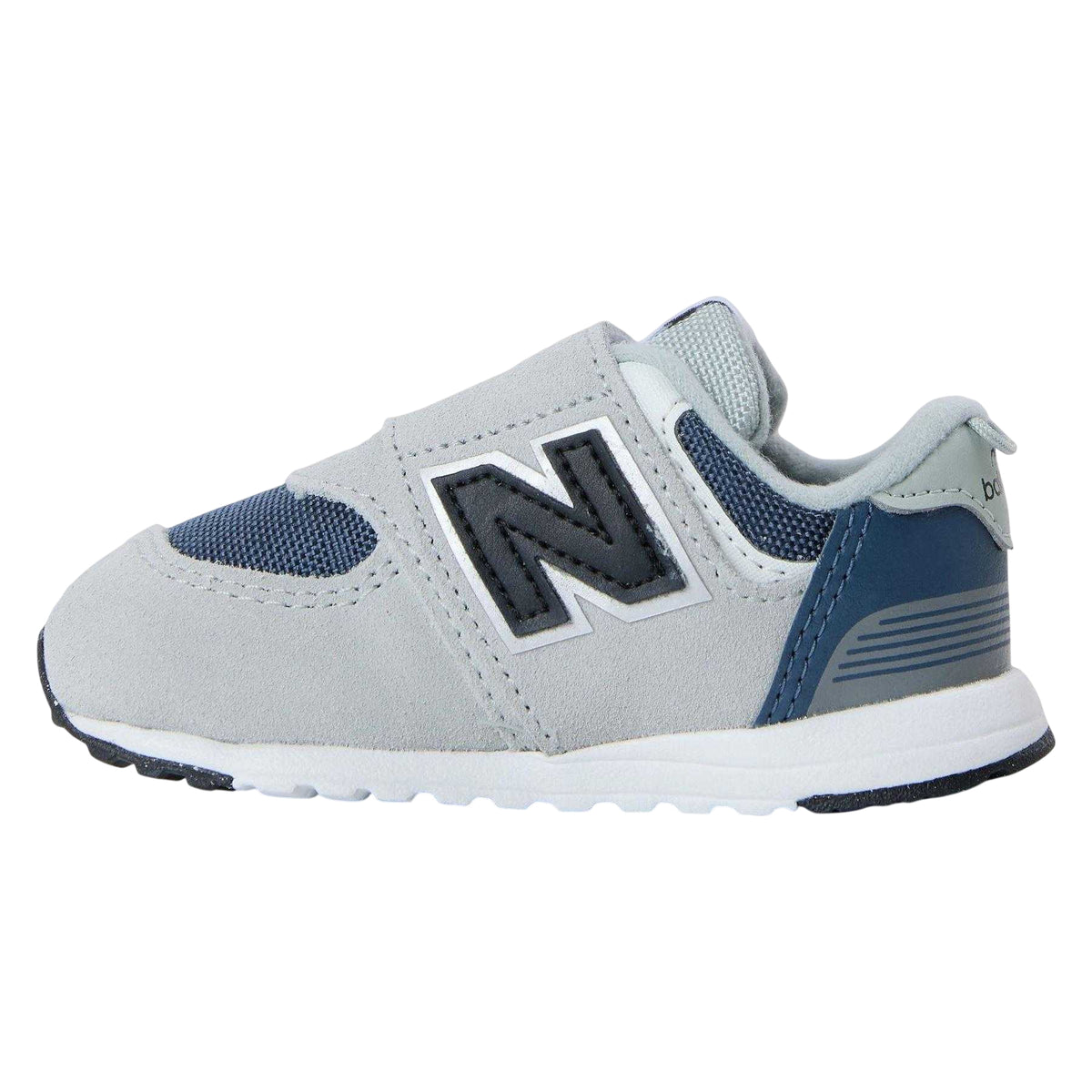 Grey - Back - New Balance Childrens-Kids 574 Flat Trainers