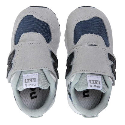 Grey - Side - New Balance Childrens-Kids 574 Flat Trainers