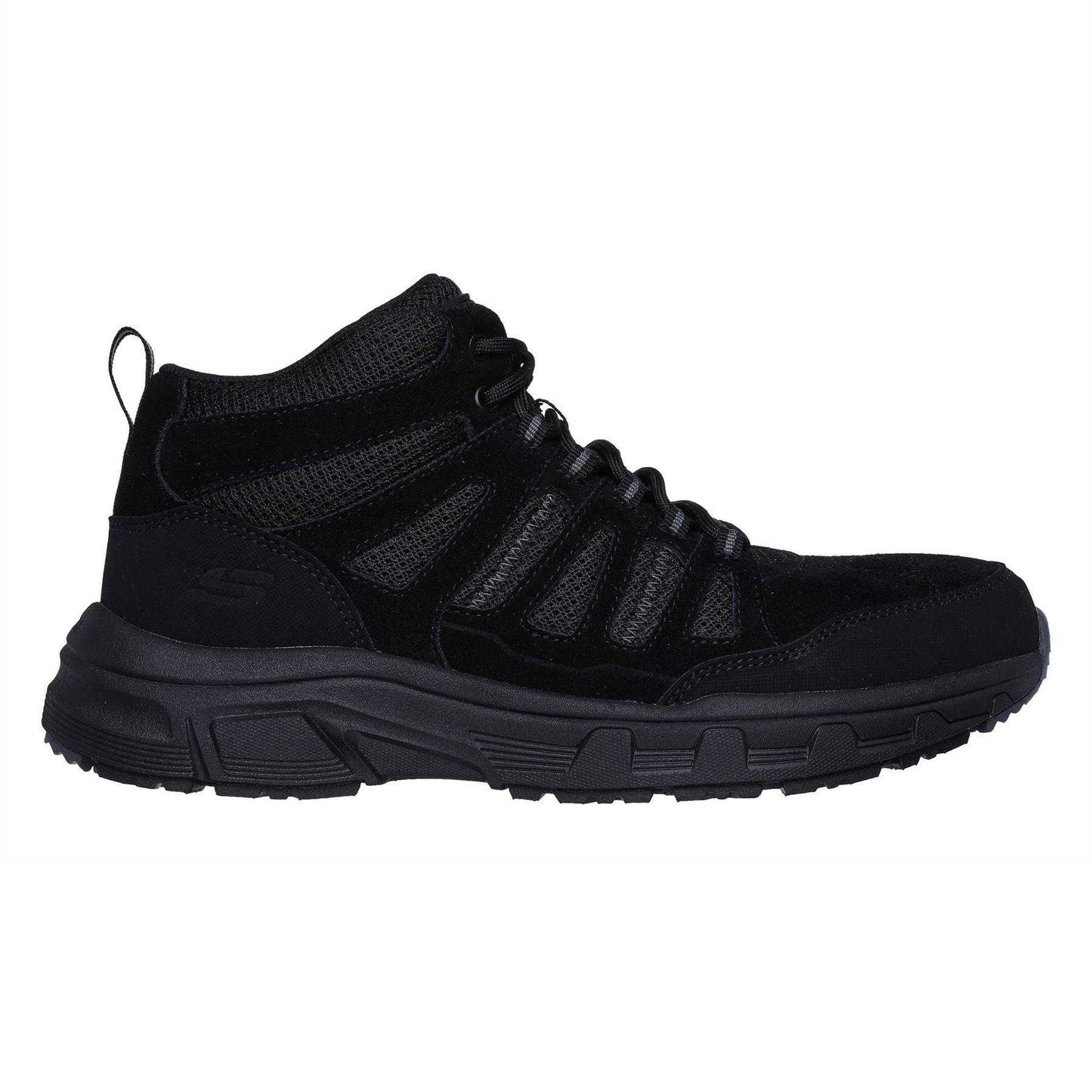 Black - Side - Skechers Mens Oak Canyon Suede Relaxed Fit Trainers