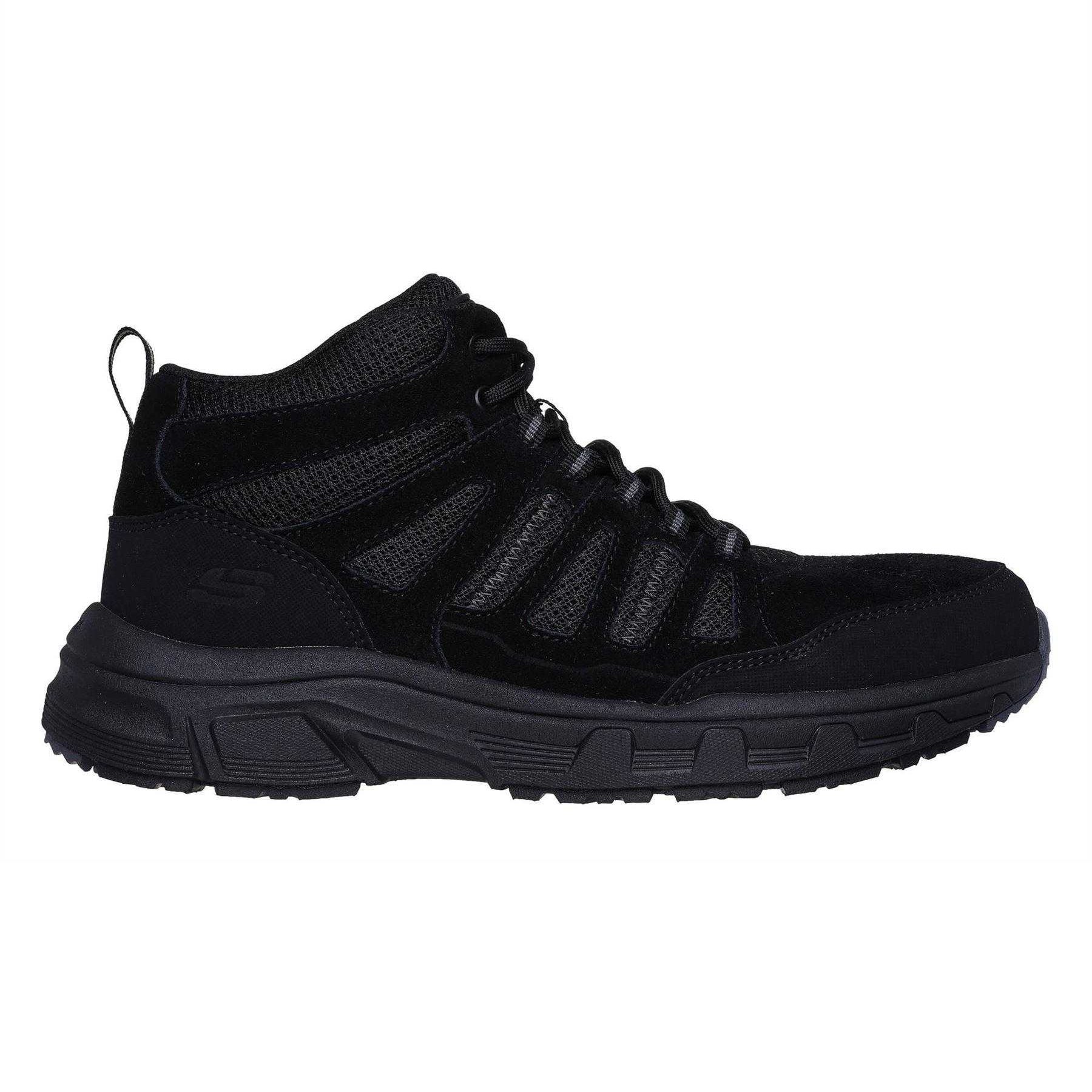 Black - Side - Skechers Mens Oak Canyon Suede Relaxed Fit Trainers