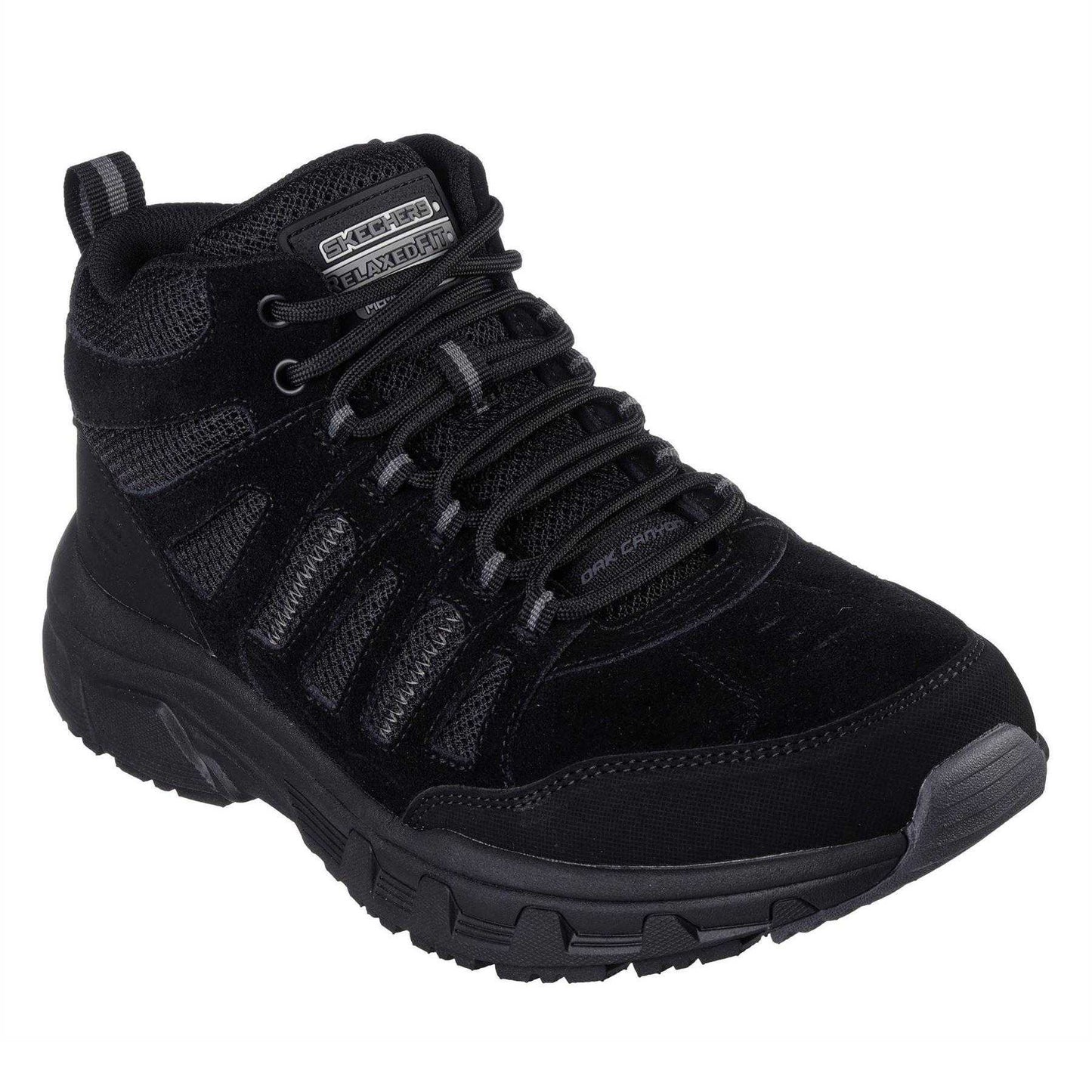 Black - Front - Skechers Mens Oak Canyon Suede Relaxed Fit Trainers