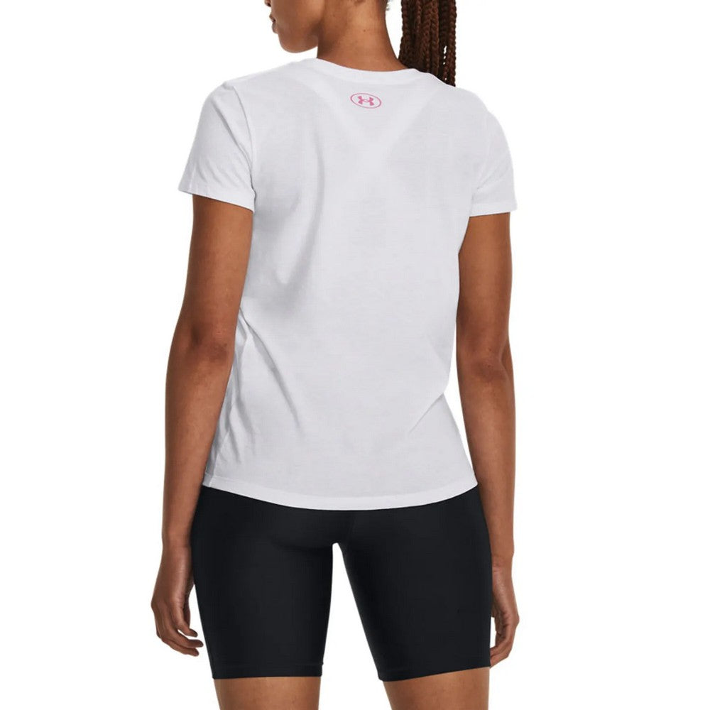 White - Back - Under Armour Womens-Ladies Sportstyle Print Fill T-Shirt