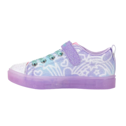 Lavender-Multicoloured - Back - Skechers Childrens-Kids Twinkle Toes Trainers