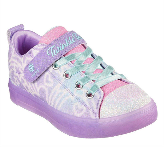 Lavender-Multicoloured - Front - Skechers Childrens-Kids Twinkle Toes Trainers