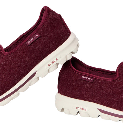 Burgundy - Lifestyle - Skechers Womens-Ladies Go Walk Wool Blend Trainers