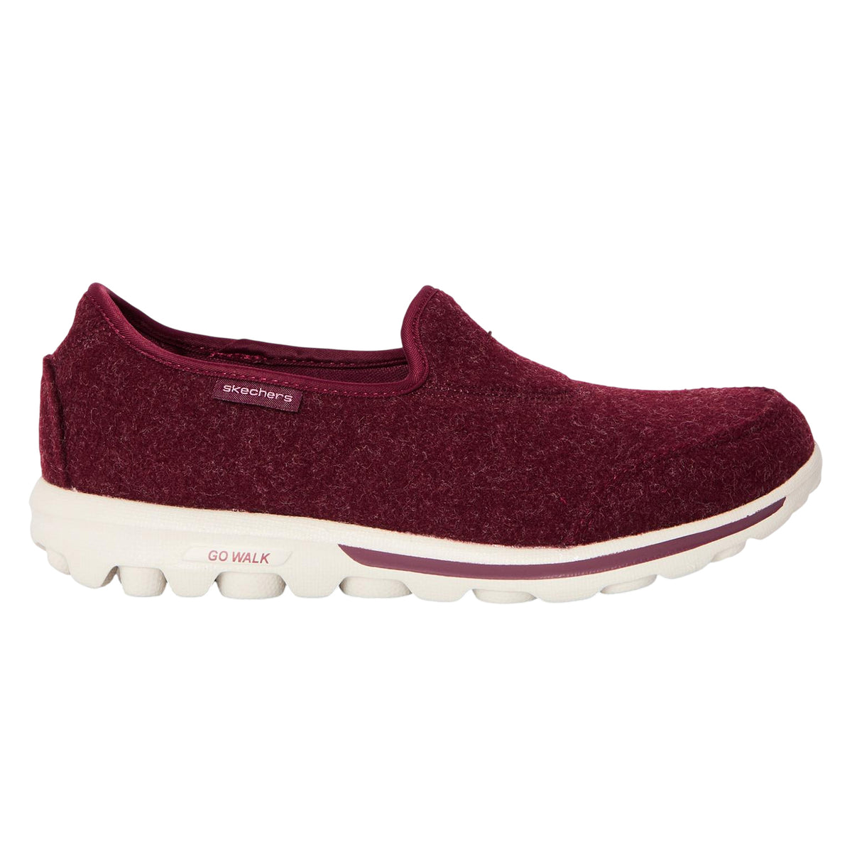 Burgundy - Front - Skechers Womens-Ladies Go Walk Wool Blend Trainers