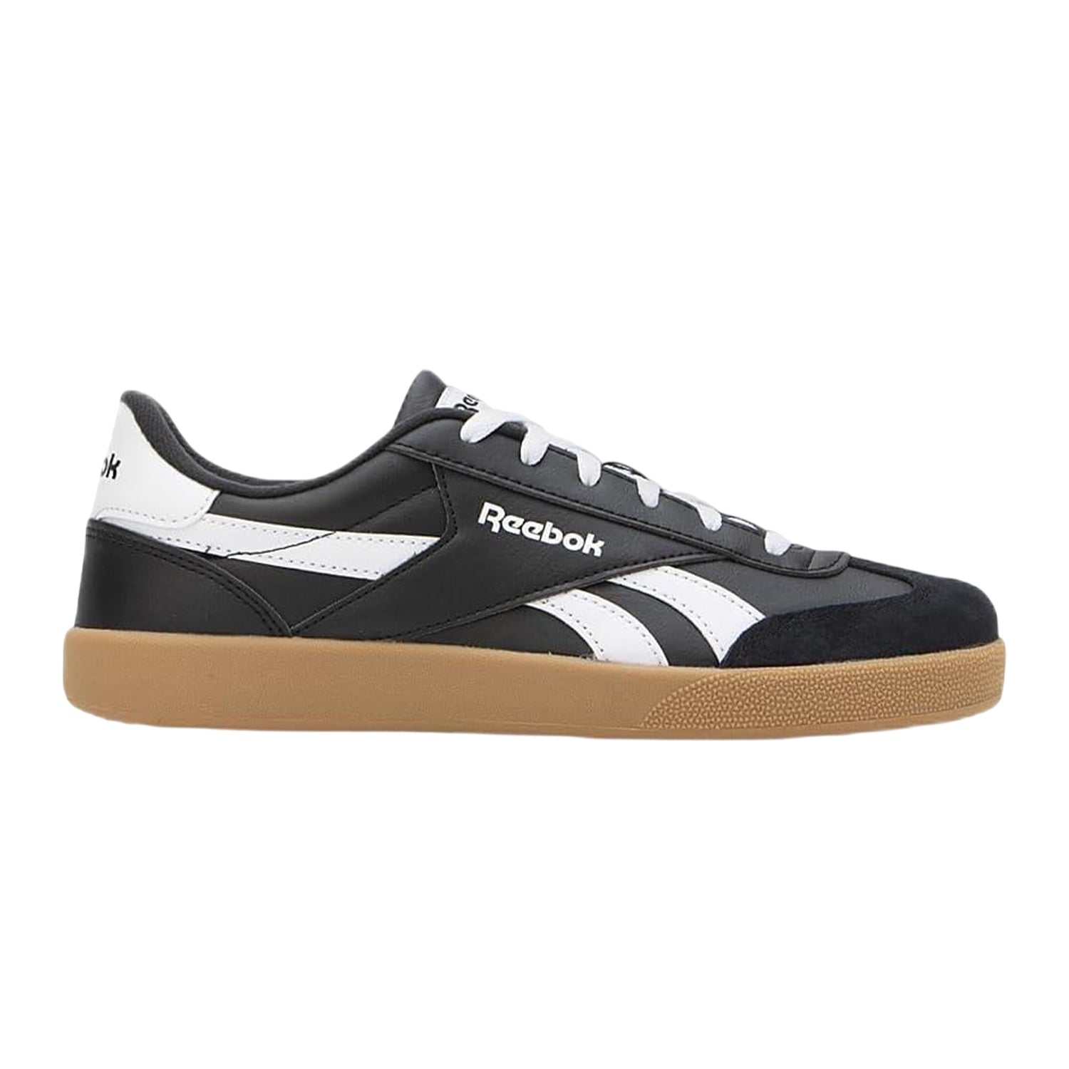 Black-White - Side - Reebok Mens Smash Edge Leather Trainers