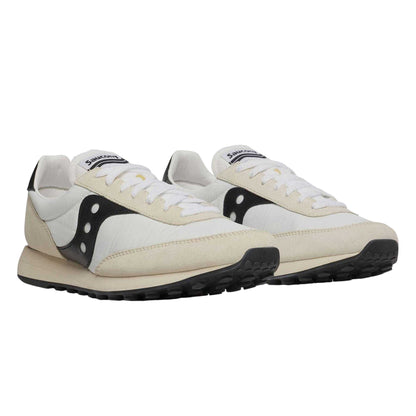 White-Black - Pack Shot - Saucony Unisex Adult Suede Trainers