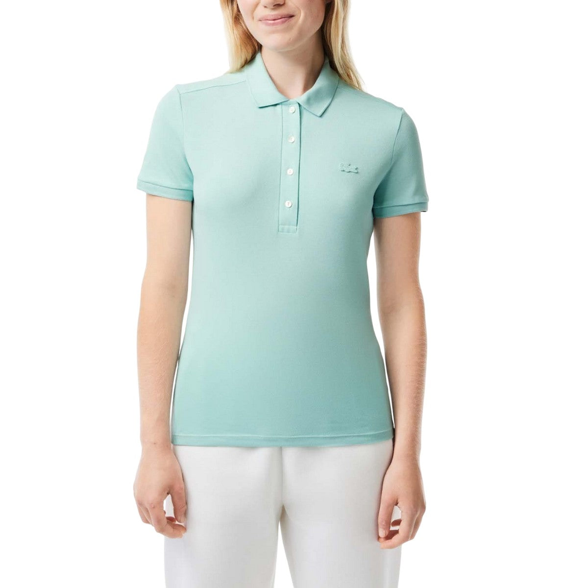 Green - Lifestyle - Lacoste Womens-Ladies L.12.D Mini Pique Slim Polo Shirt