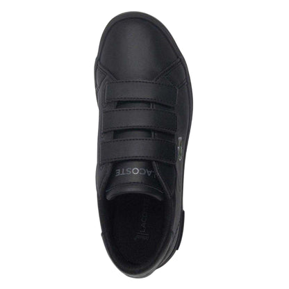 Black - Side - Lacoste Childrens-Kids Powercourt Trainers