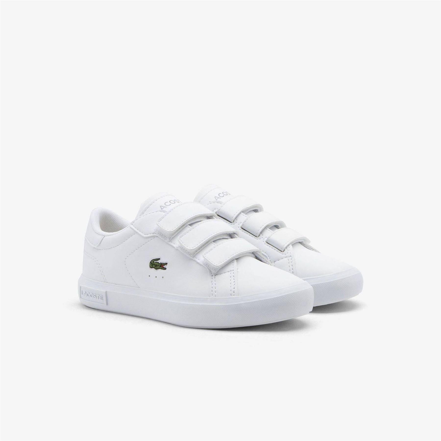 White - Back - Lacoste Childrens-Kids Powercourt Trainers
